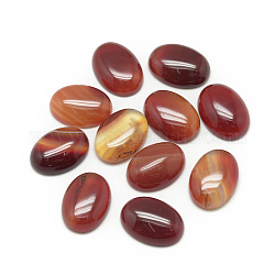 Natural Agate Cabochons, Dyed, Oval, FireBrick, 18x13x5mm