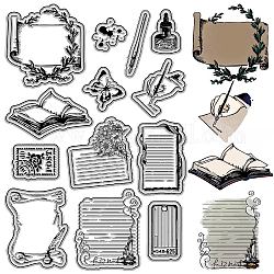 CRASPIRE Letterhead Clear Rubber Stamps Books Butterfly Ink Pen Reusable Retro Transparent Silicone Stamp Seals for Journaling Card Making Scrapbooking Photo Album Decorative DIY Christmas Gifts