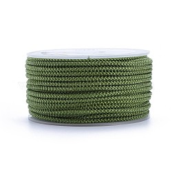 Полиэстер плетеный шнур, оливковый, 2 мм, около 16.4 ярда (15 м) / рулон