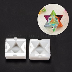 Moldes de silicona de decoración de diy, moldes de resina, herramientas de molde de artesanía de arcilla, Merkaba estrella, blanco, 58.5x60.5x55.5mm