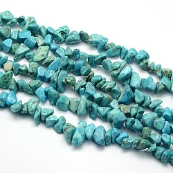Kunsttürkisfarbenen Perlen Stränge, Pommes frites, gefärbt, 5~8x5~8 mm, Bohrung: 1 mm, etwa 31.5 Zoll