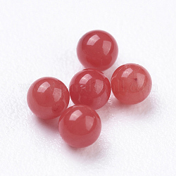 Perles de khaulite synthétiques, sphère de pierres précieuses, teinte, ronde, perles non percées / sans trou, rouge, 2mm