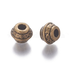 Тибетские античные бронзовые металла Шарики прокладки, без свинца и без кадмия, 9 мм диаметром, толстый 7 мм , отверстия: 3.5 mm