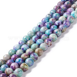 Chapelets de perles en calcite naturelle, ronde, violet, 6mm, Trou: 1mm, Environ 65~66 pcs/chapelet, 15.94'' (40.5 cm)