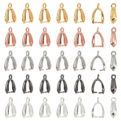 NBEADS 150 Pcs 5 Colors Brass Pendant Pinch Bails, Mixed Color Ice Pick Pinch Bail Bead Pendant Connector Filigree Rack Plating Jewelry Clasps for Jewelry Making Buckles Charm