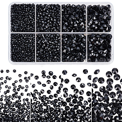 Arricraft 5500pcs 4 Größen Acryl Strass Cabochons, rautenförmig, Schwarz, 3~7.5x2~4.5 mm