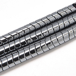 Non magnetici perle ematite sintetico fili, twist, nero, 4x3mm, Foro: 1 mm, circa 178pcs/filo, 15.7 pollice