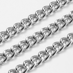 Алюминиевые скрученные цепи, бордюрные цепи, несварные, серебристый цвет, 9x7x2 мм