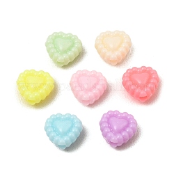 Opaque Acrylic Beads, Heart, Mixed Color, 8.5x8.5x4.5mm, Hole: 1.6mm, about 3571pcs/500g