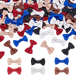 Pandahall Elite 120 Stück 6 Farben handgefertigtes gewebtes Kostümzubehör, bowknot & Haarbögen, Mischfarbe, 25~30x15~16x5 mm, 20 Stk. je Farbe