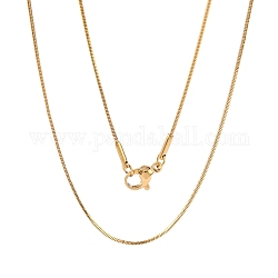 304 Edelstahl Schlangenketten Halsketten, mit Karabiner verschlüsse, golden, 17.7 Zoll (45 cm), 0.9 mm