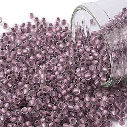 Круглые бусины toho, японский бисер, (267fm) кристалл радужный матовый с металлической подкладкой, 11/0, 2.2 мм, отверстие : 0.8 мм, Около 5555 шт / 50 г