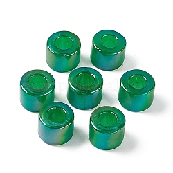 Perles acryliques opaques, couleur ab , colonne, verte, 16x12.2mm, Trou: 6.7mm
