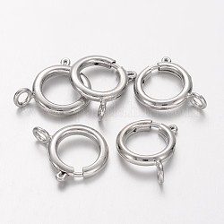 Ottone fermagli anello elastico, accessorio dei monili, platino, 12mm, Foro: 2.5 mm