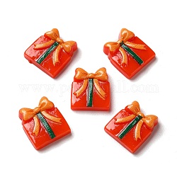 Cabochons de noël en résine opaque, coffret cadeau, rouge, 17x15x5mm