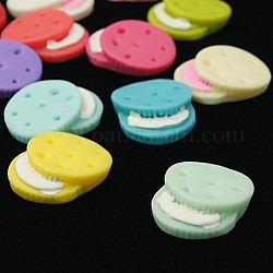 Mixed Color Resin Biscuit Cabochons, For Costume & Headwear and Earring Accessory, 25x19x7mm