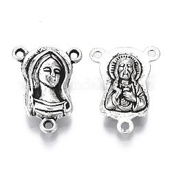 Tibetan Silver Links, Lead Free and Cadmium Free, Human, Antique Silver, about 20mm long, 15mm wide, 6mm thick, hole: 1mm