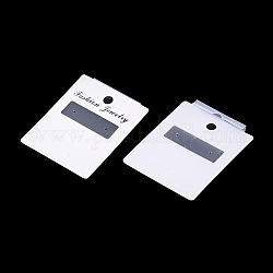 Cartes d'affichage en plastique, utilisé pour boucles d'oreilles, rectangle, blanc crème, 6.1x5x0.7~0.8 cm, Trou: 6mm
