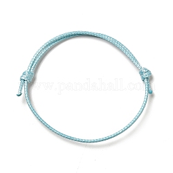 Корейская вощеной шнур браслет полиэстера делает, голубой, регулируемым диаметром: 40~70 мм