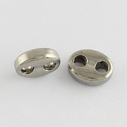 Intercalaire perles en 304 acier inoxydable, ovale, couleur inoxydable, 7x9x3mm, Trou: 2mm