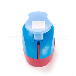 Plastic Embossing DIY Corner Paper Printing Card Cutter, with Alloy Findings, Square, Random Single Color or Random Mixed Color, 7x4x5.6cm, Shape: 1.7~2.5cm