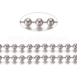 304 Stainless Steel Ball Chains, with Card Paper, Stainless Steel Color, 5mm