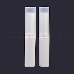 Bottiglia di rossetto vuota fai da te pp, tubo di balsamo per labbra, con tappo, colonna, bianco, 1.5x8.3cm, Foro: 10.5 mm