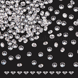 Кабошоны кубического циркония 200шт., класс А, граненые, алмаз, прозрачные, 3x2 мм