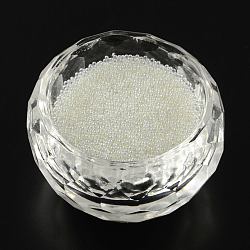 Transluzenz diy 3d Nagelkunstdekoration Miniglasperlen, Kaviar winzigen Nagel-Perlen, weiß, 0.6~0.8 mm