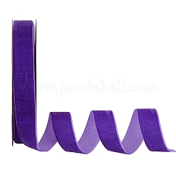 Cinta de terciopelo, de un solo lado, para el embalaje del regalo, decoración de fiesta, púrpura, 1 pulgada (25 mm), alrededor de 18.59~19.69 yarda (17~18 m) / rollo