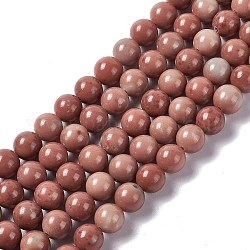 Chapelets de perles de jade naturel, ronde, rouge indien, 8.5mm, Trou: 1.2mm, Environ 46 pcs/chapelet, 15.55'' (39.5 cm)