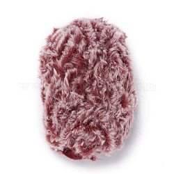 Polyester & Nylon Yarn, Imitation Fur Mink Wool, for DIY Knitting Soft Coat Scarf, Indian Red, 4.5mm