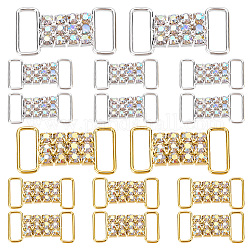 AHANDMAKER 16 Pcs Rhinestone Shoelace Charms, Bling Shoelace Buckles Crystal Shoe Decorations Charms Sneakers Shoe Lace Tag Charms for Sneaker Casual Sports Shoe Bikini Accessory, Sliver&Golden