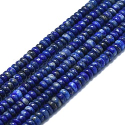 Chapelets de perles en lapis-lazuli naturel, disque, 4x1.5~2mm, Trou: 0.5mm, Environ 96 pcs/chapelet, 15.55'' (39.5 cm)
