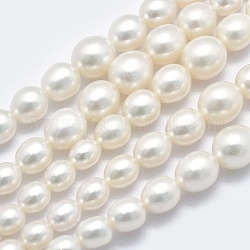 Hebras de perlas de agua dulce cultivadas naturales, gradual, whitesmoke, 5~12x4~9mm, agujero: 0.8 mm, aproximamente 62 pcs / cadena, 15.7 pulgada