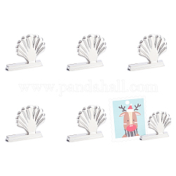 AHANDMAKER 6Pcs Shell Shaped Alloy Memo Clip, Pictures Card Paper Menu Clip, Platinum Message Note Photo Stand Holder for Wedding Home Party Festival Decoration