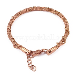 304 inoxydable bracelets de la chaîne de mailles d'acier, avec fermoir pince de homard, or rose, 7-5/8 pouce (19.5 cm)