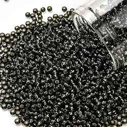Toho perline rotonde, perline giapponesi, (29c) diamante nero scuro rivestito in argento, 11/0, 2.2mm, Foro: 0.8 mm, circa 5555pcs/50g
