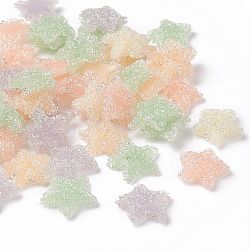 Cabuchones de resina, Con diamantes de imitación de cristal a, estrella, color mezclado, 19~20x20~21x5~6mm