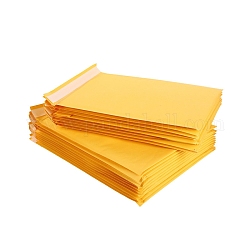 長方形のクラフト紙バブル メーラー  セルフシールのバブルパッド入り封筒  梱包用封筒  ゴールド  260x130mm