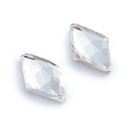 Cabujones de cristal de rhinestone, espalda y espalda planas, facetados, rombo, cristal, 10x6x3mm