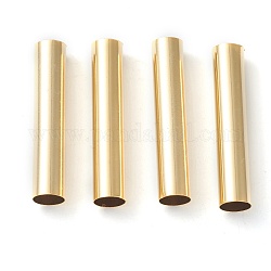 Abalorios de tubo de latón, Plateado de larga duración, tubo, real 24k chapado en oro, 24.5x5mm, agujero: 4.5 mm