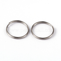 304 Stainless Steel Split Rings, Double Loops Jump Rings, Stainless Steel Color, 15x1.8mm