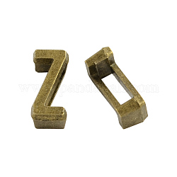 Tibetische Stil Legierung Buchstaben Dia Charme, Cadmiumfrei und Nickel frei und Bleifrei, letter.z, 11x2~8x4 mm, Bohrung: 7x2 mm, ca. 1135 Stk. / 1000 g