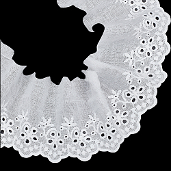 Mayjoydiy 米国 7.5 ヤード フラット コットン 刺繍リボン  服飾材料  ホワイト  3インチ（76mm）