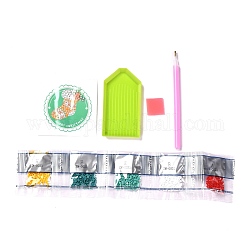 Kits de pegatinas de pintura de diamante de calcetín de diy con tema navideño para niños, incluyendo imagen de papel, rhinestone de la resina, placa de bandeja de plástico, arcilla de pluma y pegamento, colorido, 0.3x0.1 cm, 5 bolsa