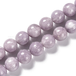 Natural Lepidolite Beads Strands, Round, 12~13mm, Hole: 1mm, about 32pcs/strand, 15.28 inch(38.8cm)
