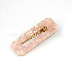 Pinzas para el cabello de cocodrilo de acetato de celulosa, accesorios para el cabello para niñas mujeres, Rectángulo, rosa brumosa, 66x23mm
