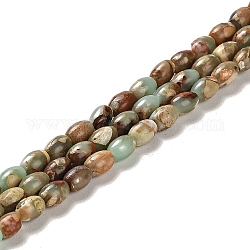 Chapelets de perles en jaspe aqua terra naturel, riz, 6x4~4.5mm, Trou: 0.9mm, Environ 67 pcs/chapelet, 15.94 pouce (40.5 cm)