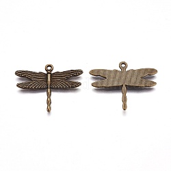 Tibetan Style Pendants, Alloy, Cadmium Free & Lead Free, Dragonfly, Antique Bronze Color, Size: about 28mm long, 35.5mm wide, 2mm thick, hole: 1.5mm, 310pcs/1000g